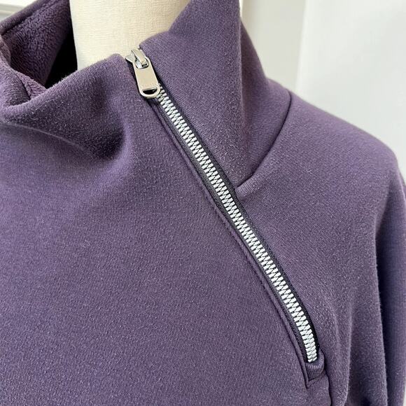 Athleta Cozy Karma Asym Pullover Sweatshirt Purple small - Picture 4 of 8